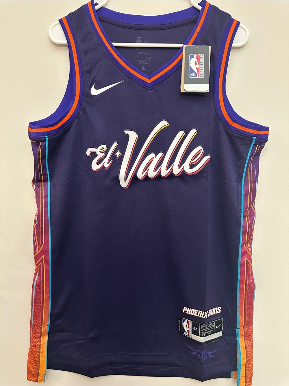 Nike Purple Phoenix Suns "El Valle" Basketball Jersey with Orange & Teal Trim